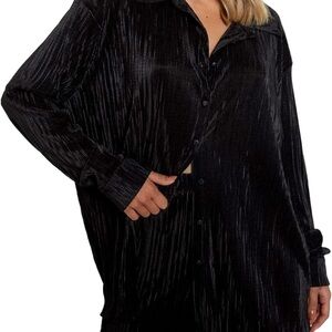 Ribbed shirt and short set